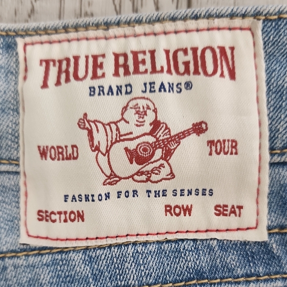 True Religion Blue Jeans with Purple Accents - Picture 3 of 11